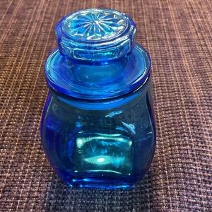 Anchor Hocking Vibrant Blue Glass little canister.